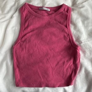 pink zara tank top